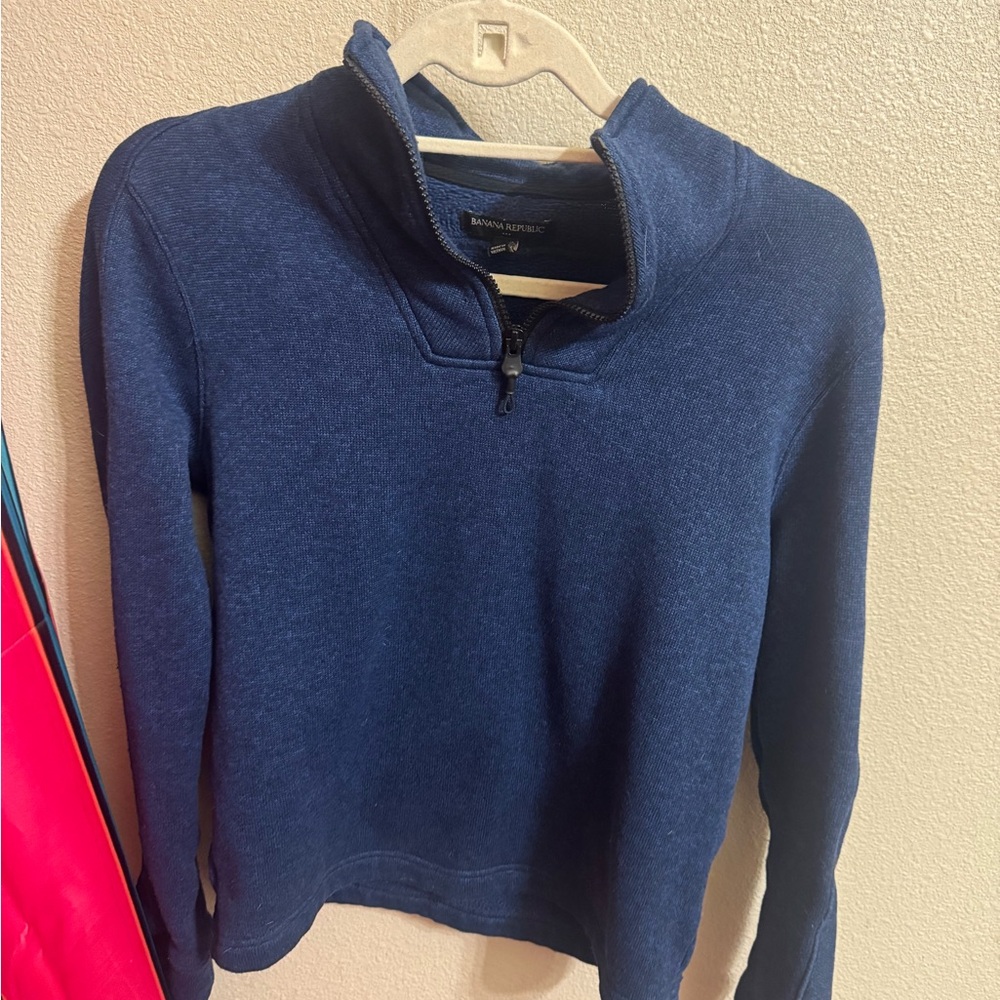 Banana Republic Deep Blue Zip-Up Sweater